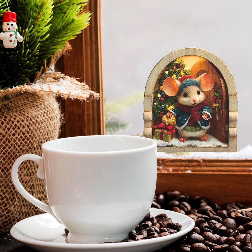 Sevimli Noel Küçük Fare Duvar Çıkartmaları Ev İçin Noel Dekorasyonu Noel Navidad Mutlu Noeller Dekoru 2025 Mutlu Yıllar 2026