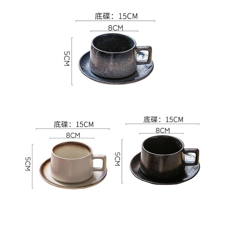 Japanische Vintage Keramik Kaffeetasse Restaurant Zuhause Teeset Teetasse mit Untertasse Büro Trinkbecher Geburtstagsgeschenk Heimdekoration