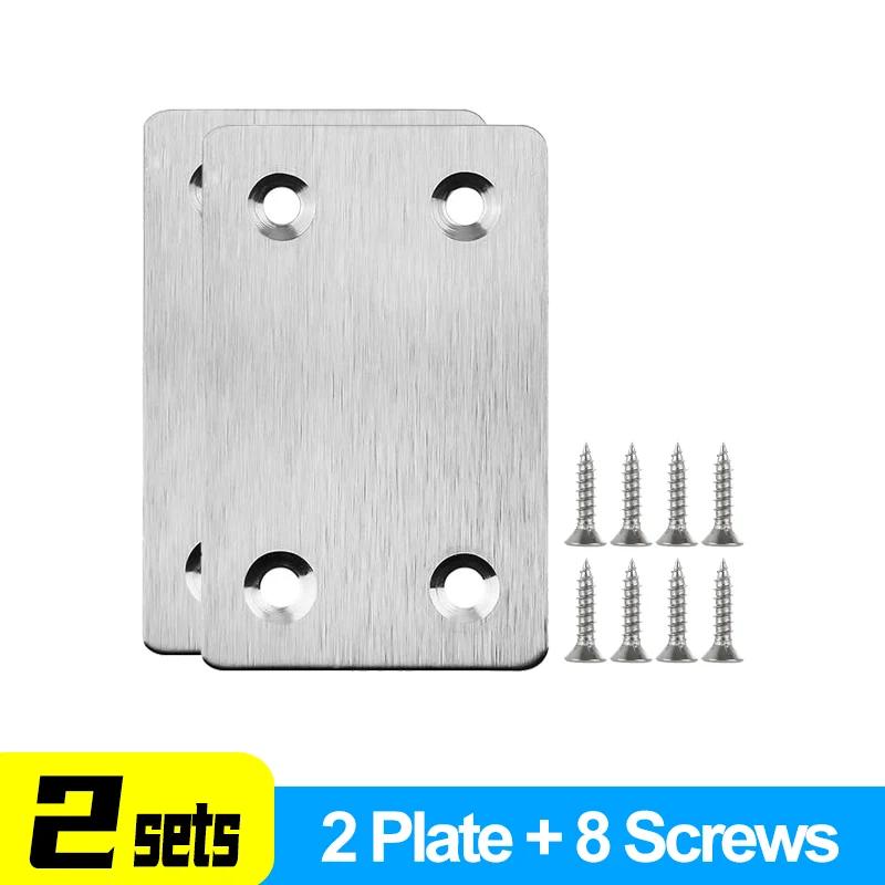 Stainless Steel Right Angle Corner Brackets Furniture Fastener Connector Wood Shelves Cbinets Flat Plate Angle Code Corner Brace