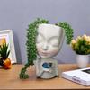 Butterfly Girl Face Flower Pot Succulent Planter With Drainage Hole Cute Lady Face Flower Pots Resin Desktop Ornaments
