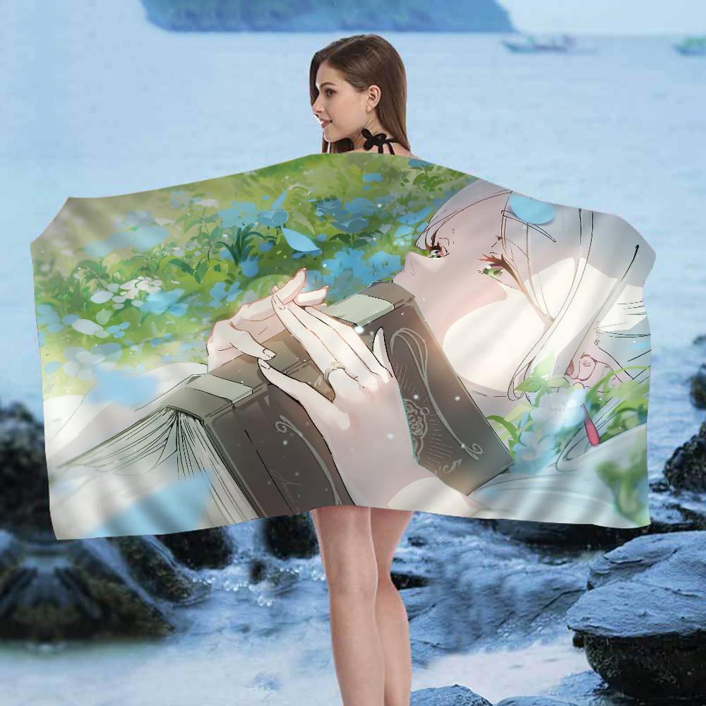 Hot Japan Anime Frieren Big Microfiber Beach Towels Quick Dry Towel Sand Beach Towels Pool Towel for Travel Swim Pool Yoga