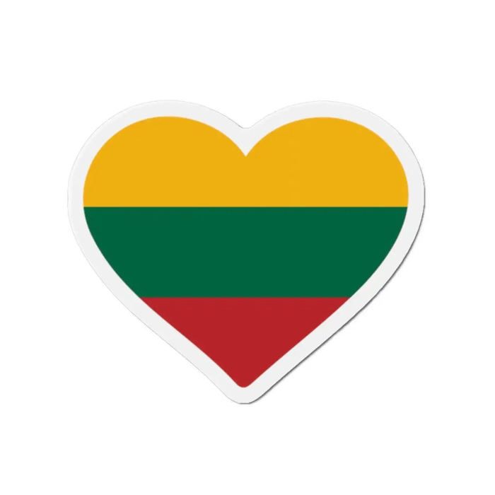 Aimant Coeur Drapeau Lituanie - Multicolore - 6 Cm - 50 Pièces - Résine Synthétique - Mixte