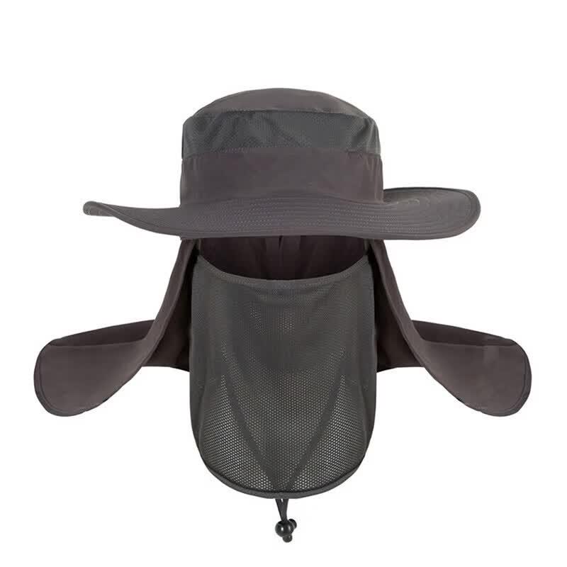 Tri-polar Outdoor Quick-Dry Sun Protection Hat with Face Flap