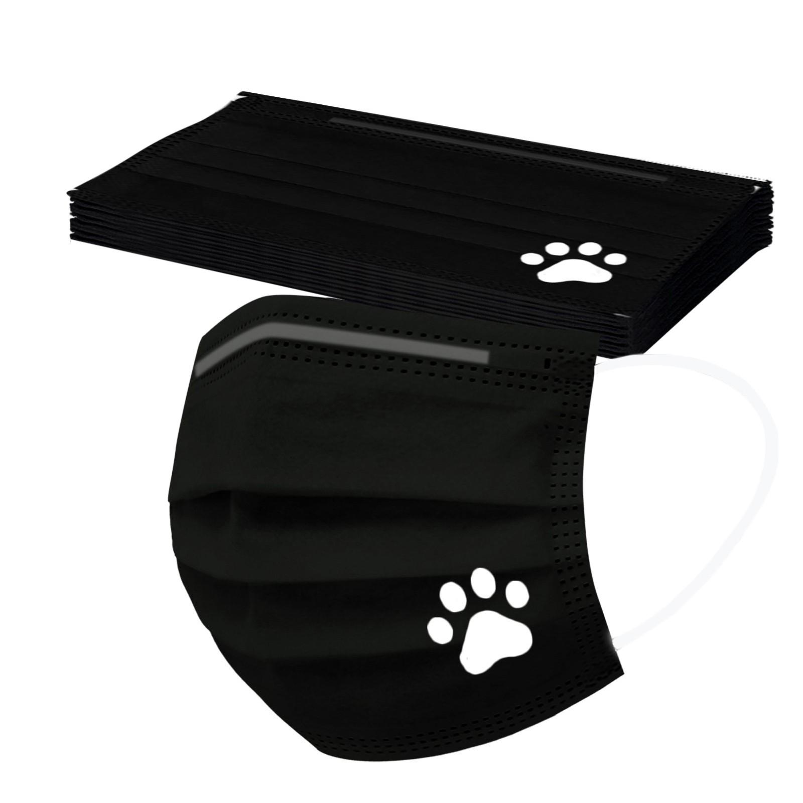 

50PC Black Mask Disposable Face Mask Industrial Ear Loop Mask Black чёрный