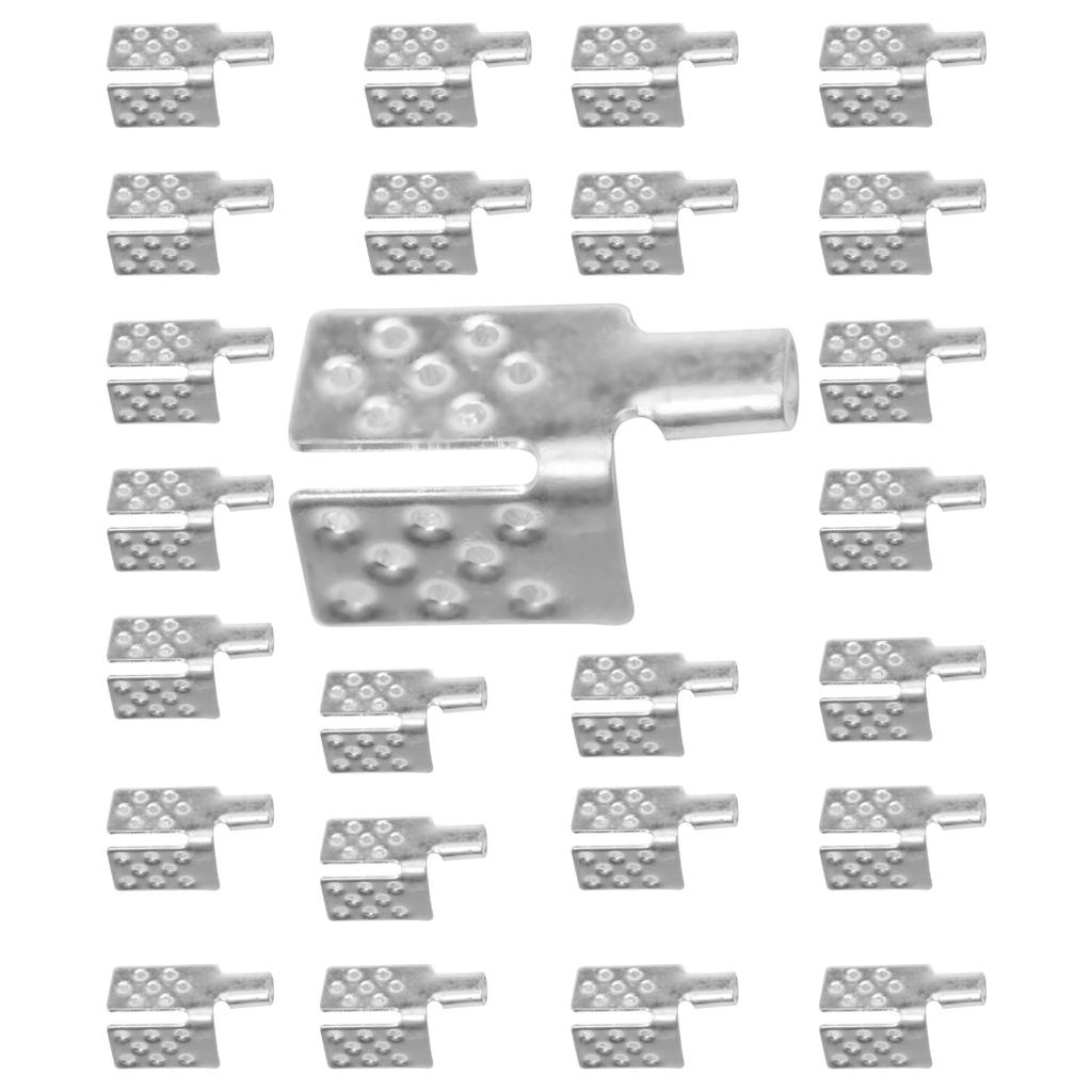 ABWR-80Pcs Carbon Thermal Film Clamp Connector, Warm Floor Copper Plated Silver Clip Accessories, Floor Heating Film Clamp