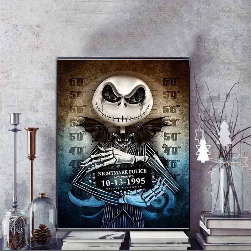 Disney Diamond Painting Jack Skellington Prison Photo Themed Artwork Cartoon 5D Diamond Cross Stitch Mosaic Home Decor Gift