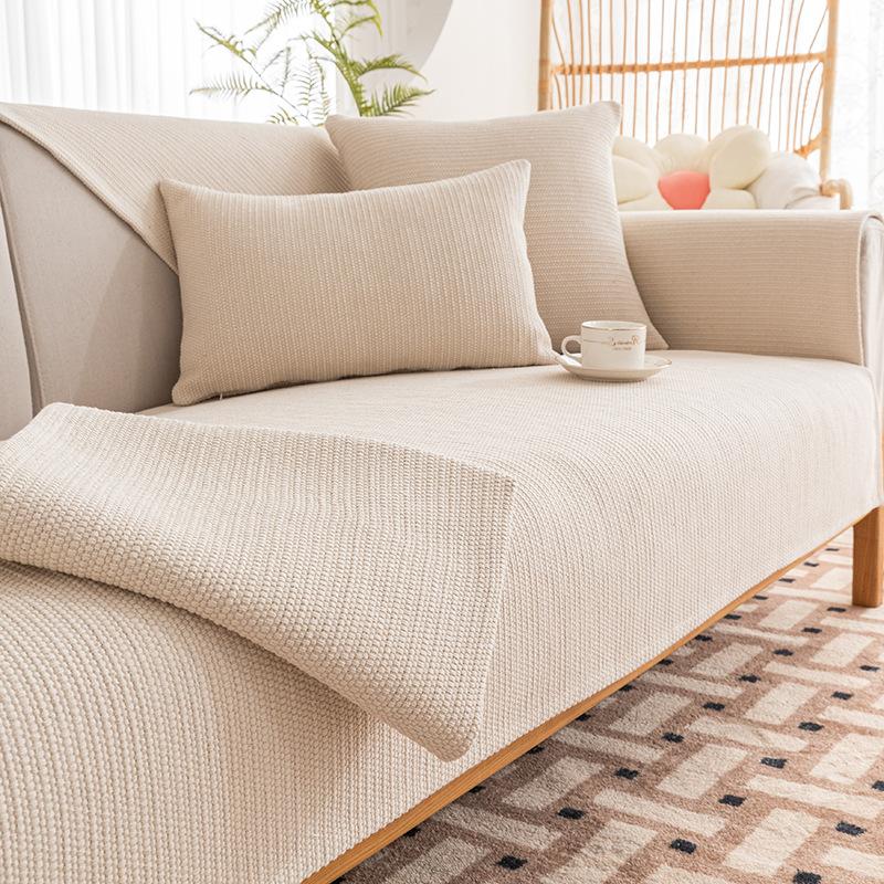 Cotton Sofa Cushion Four Seasons Universal Non-Slip Fabric Linen Coarse Cloth Modern Simple Cover Cover Backrest Cover Towel Cushion