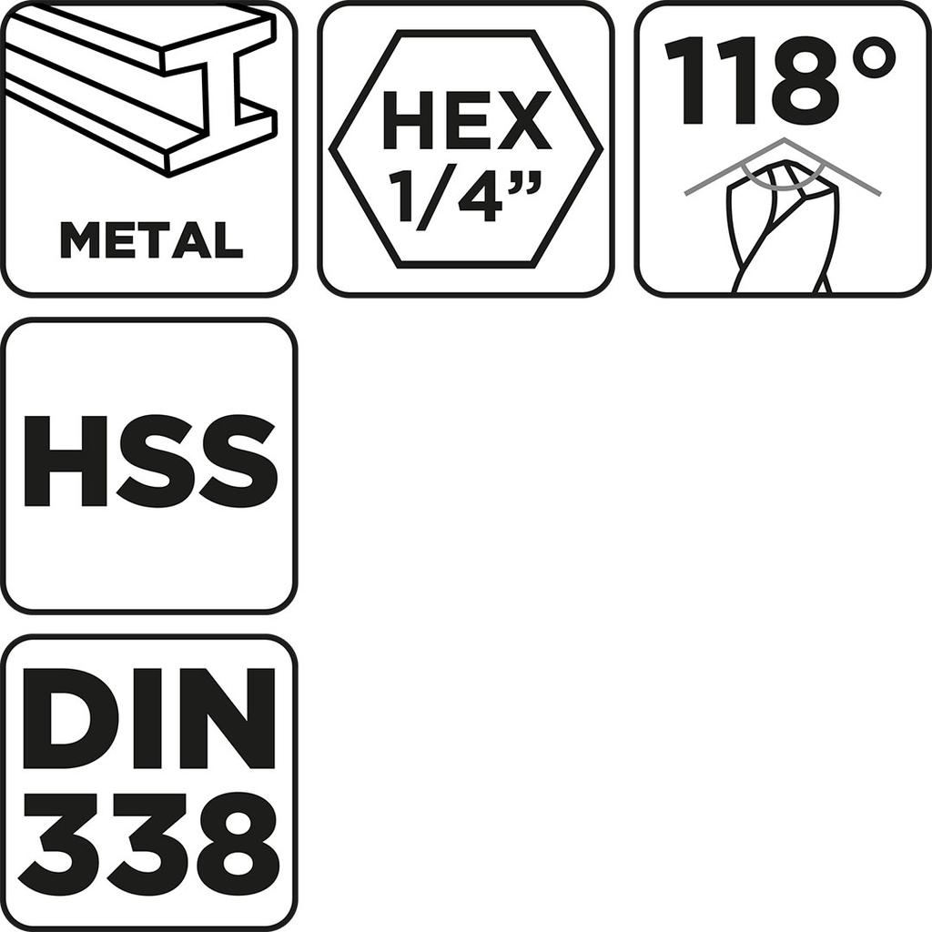 Hex 8.0 mm Metal Drill Bit