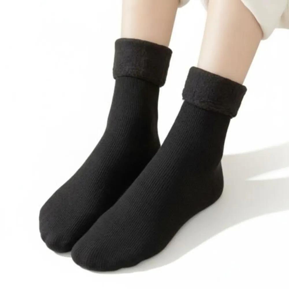 Women s Winter Thick Fleece-Lined Daily Socks beige
