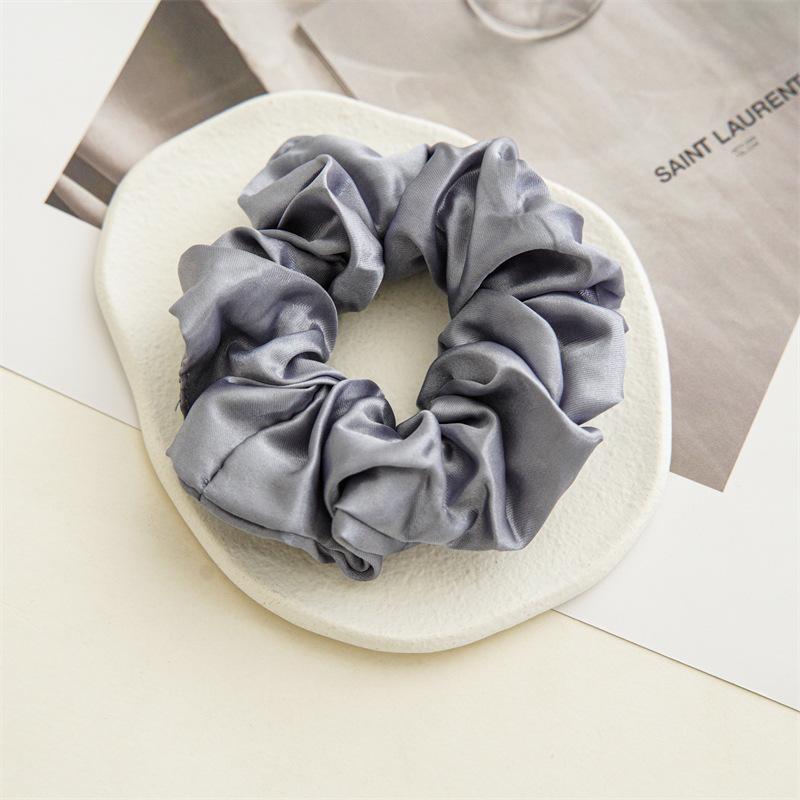 Fashion Luxury Women Silk Satin Scrunchies Solid Color Silk Elastic Hair Bands Ties Rubber Bands Sports Dancing Ponytail Holder