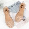 Summer Women Sandals Flat Soled Clogs SlipShallow Mouth Roman Jelly Shoes Beach Sandals