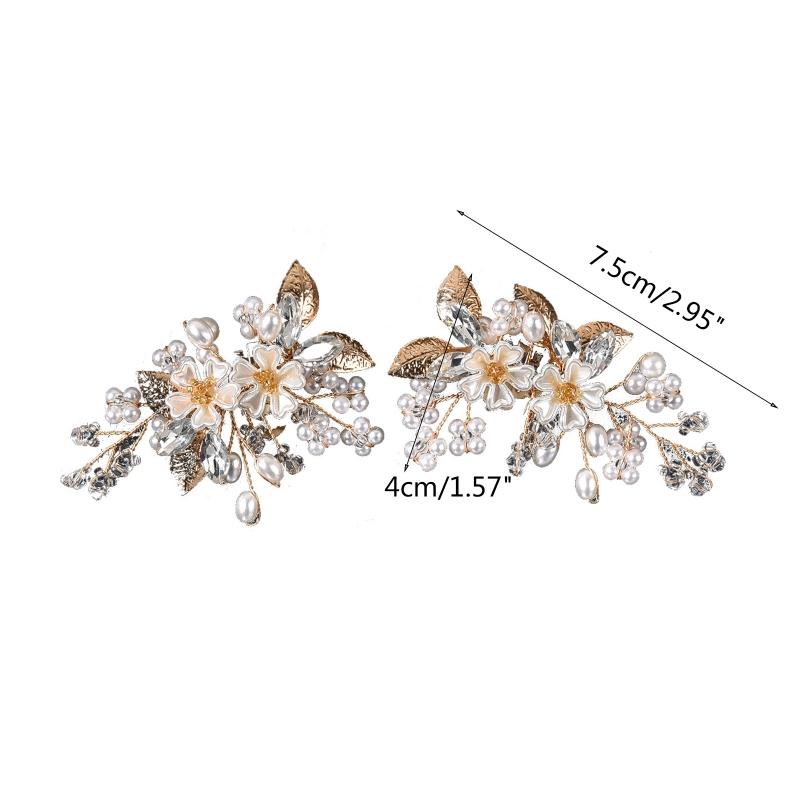 2PCS Crystal Shoe Clips Wedding Bridal Shoe Buckles Rhinestones Shoe Flowers for Party Decoration Wedding Craft Acces
