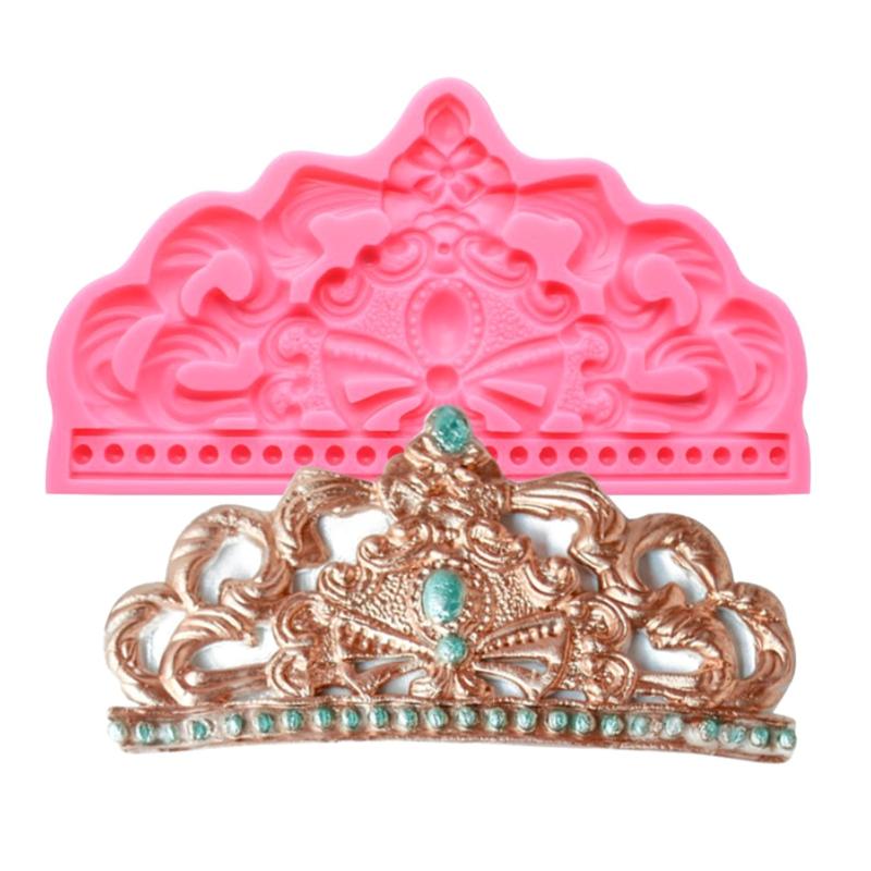 Cute Crown Shape Sugar Craft Paste Mold Chocolate Candy Art Silicone Soap Mold Household Candle Molds DIY Handmade