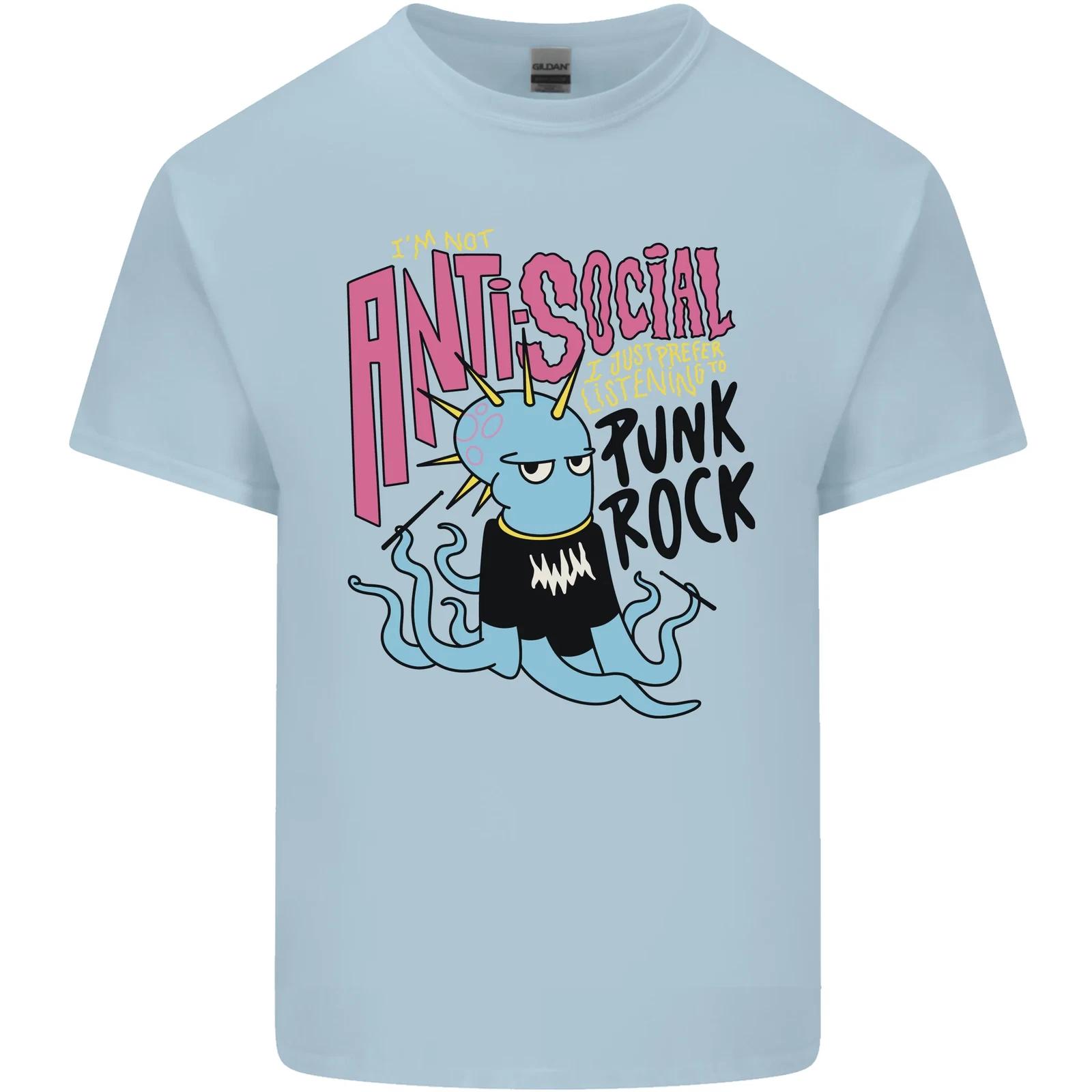 Anti Social Punk Rock Skinhead Octopus Kids T-Shirt Childrens L