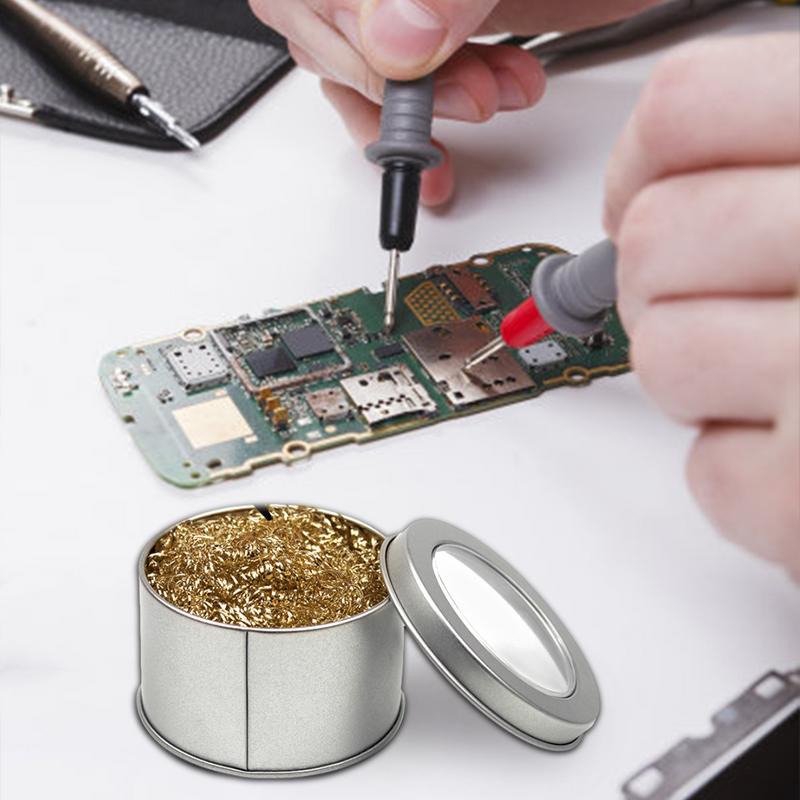 Soldering Iron Tip Cleaner Desoldering Cleaning Ball Desoldering Soldering Iron Mesh Filter Metal Dross Box Clean Ball
