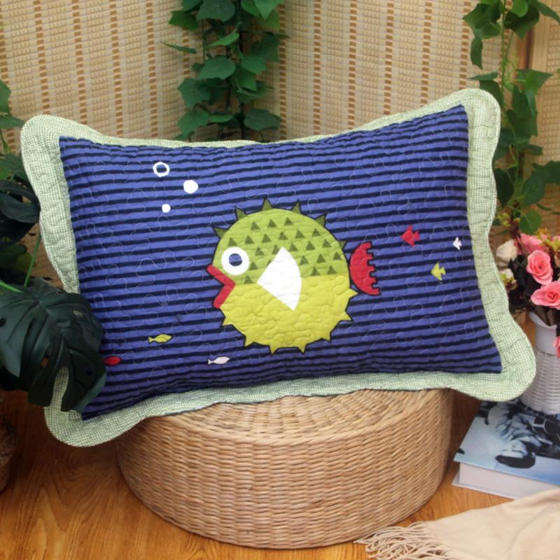 Soft and Comfortable Pillowcase Skin Friendly Breathable Fashionable Rustic Style Quilted Fabric Pillowcase Bedroom Decoration