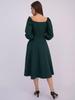 Spring V-Neck Waist-Cinching Puff Sleeve Dress with Pockets for Women