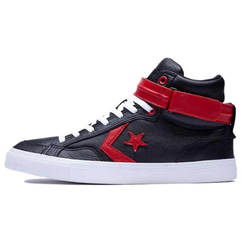 

Converse Pro Blaze Plus Non-slip and Wear-resistant Mid-top Skate Shoes Unisex Black and Red 35