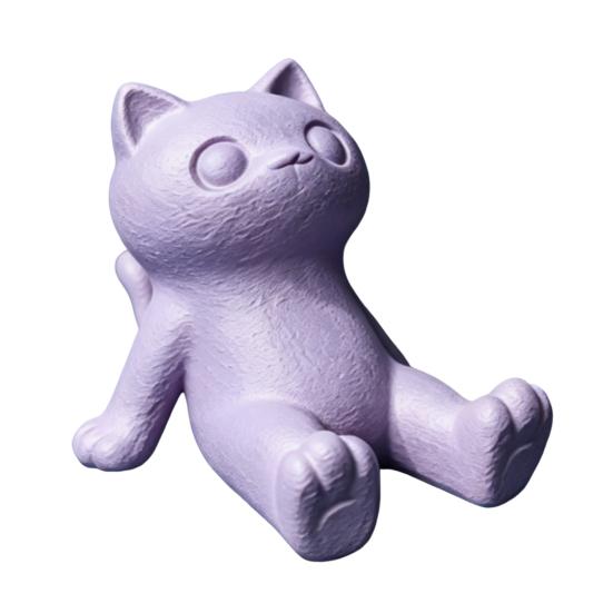 Durable Pla Phone Dock Cute Cat Stand, 3D Printed Lying Desk Holder for Cell Desktop Decor Tablet, Mount Home Office Decor, Gift Lovers Hands