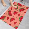 1pc Watermelon Pattern Floor Mat - Non-slip, machine washable polyester, suitable for bathrooms, kitchens, and bedrooms.