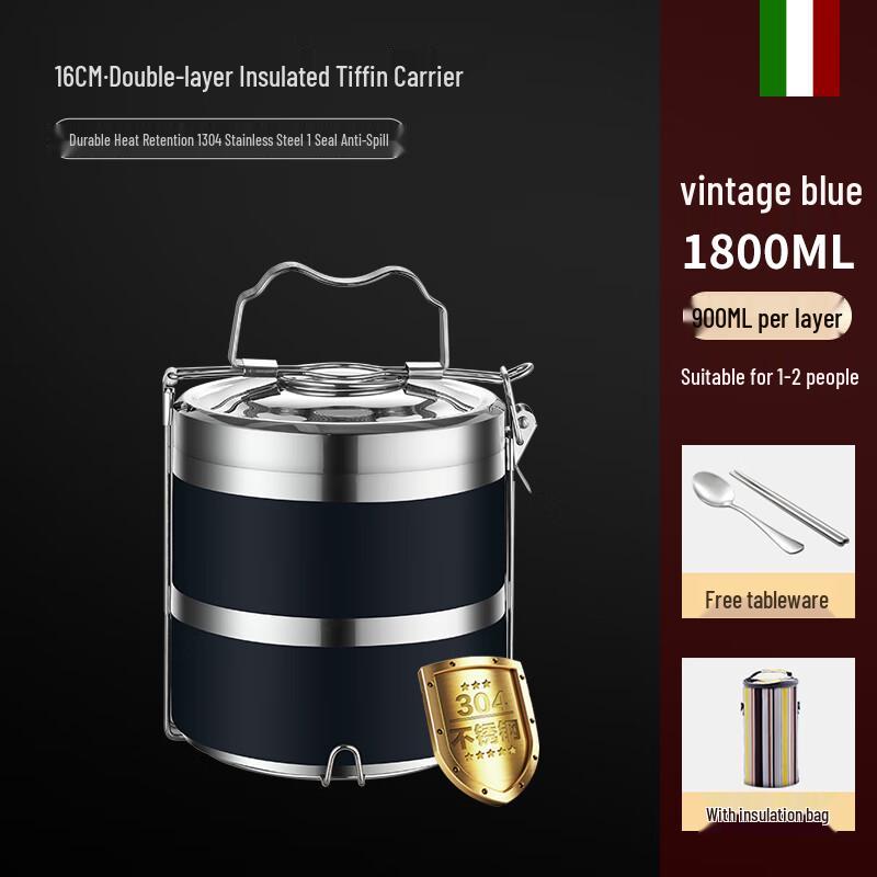 RuHan Retro Stainless Steel Multi-Layer Lunch Box
