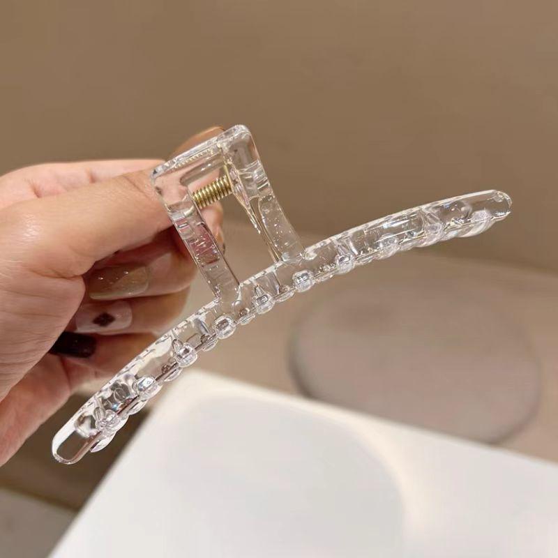 Simple and transparent large grab clip Korean acrylic disc hairpin children large size elegant temperament back head hair access