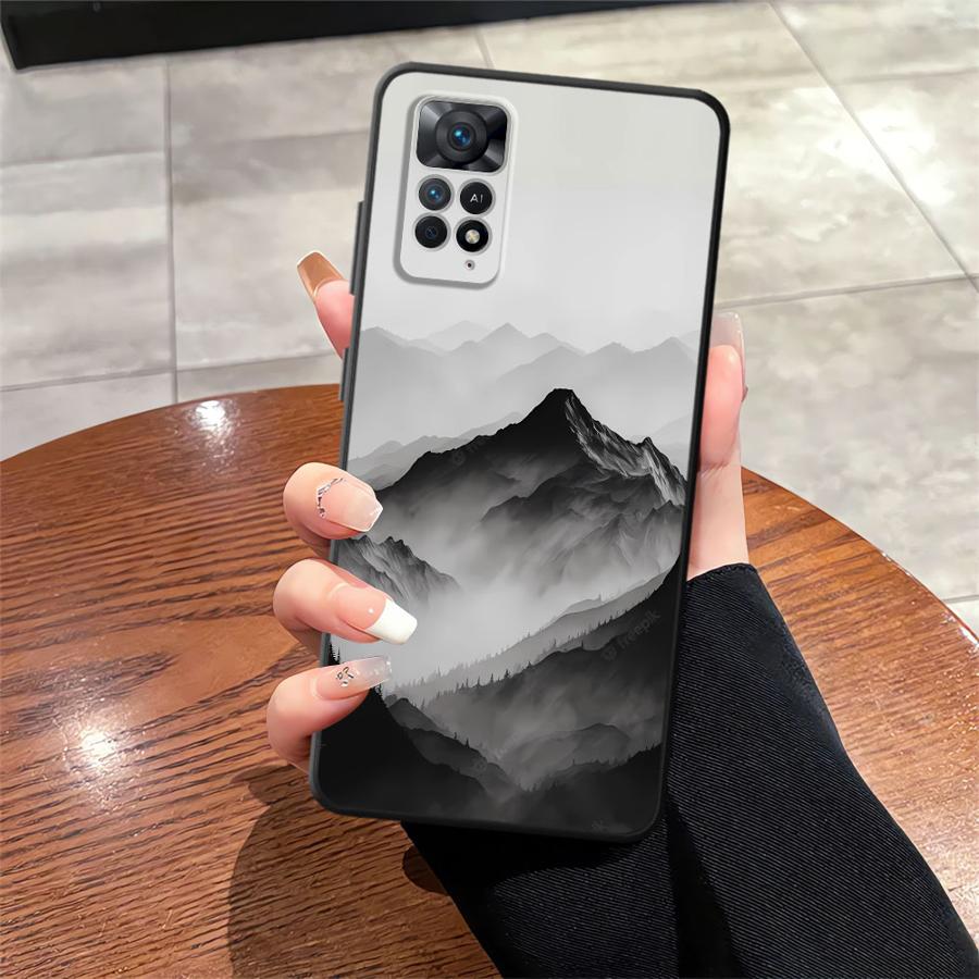 Ink Art Print Japanese Landscape Mountain Case for Xiaomi Redmi Note 13 Pro Plus 11 14 12 Pro 10S 9S 11s 12s 10 7 8 9 Funda