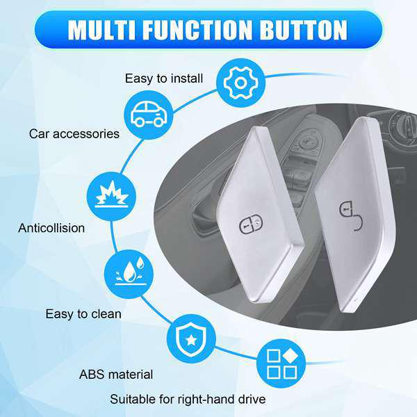 2-Piece Right-Hand Drive Door Lock Buttons for Mercedes W205, W447, W213
