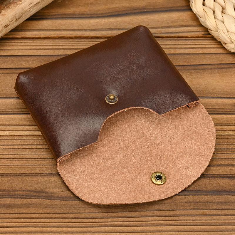 Genuine Leather Coin Purse Vintage Mini Card Holder Cowhide Change Pouch Unisex