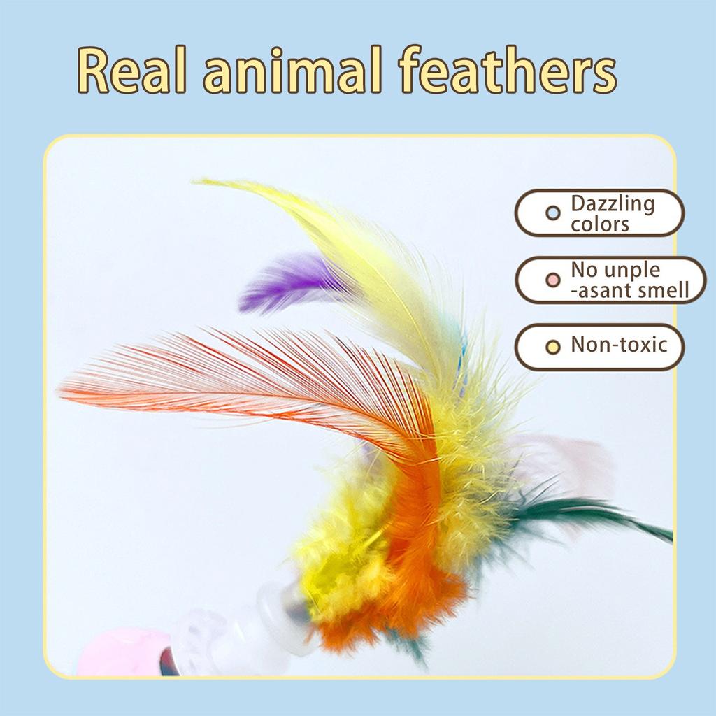 Interactive Cat Toys For Indoor Cats, Wobbly Stimulating Toys To Keep Bored Adult Cats Busy And Entertain Themselves, Cute And Fun Feather And Bal