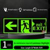 Fluorescent Fire Exit Sign - Self-Adhesive, No Wiring