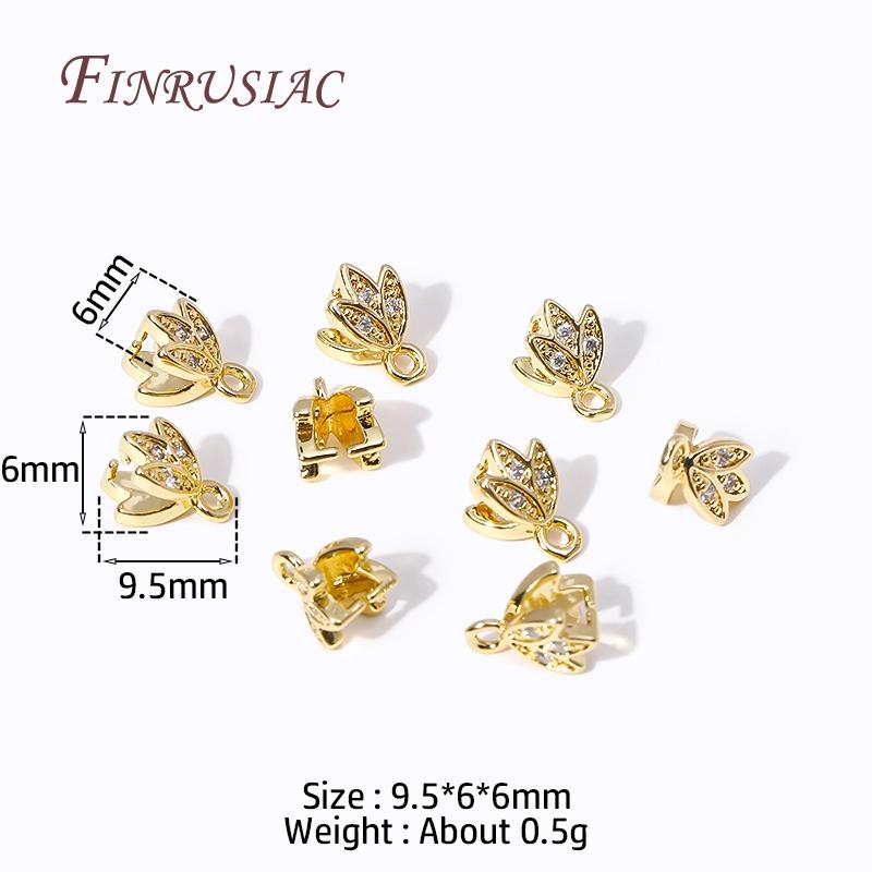 Multi Types 18K Gold Plated Inlaid Zircon Beila For Pendants,Pinch Clip Bails For Crystal Agate Jewelry Making,Pendant Connector
