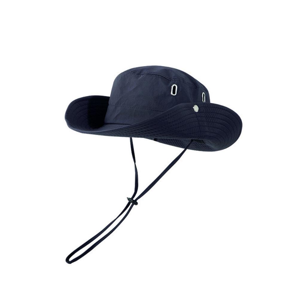 Hiking Wide Brim Sun Hat Waterproof Drawstring Bucket Hat Fashion Men's and Women's Hat  Outdoor
