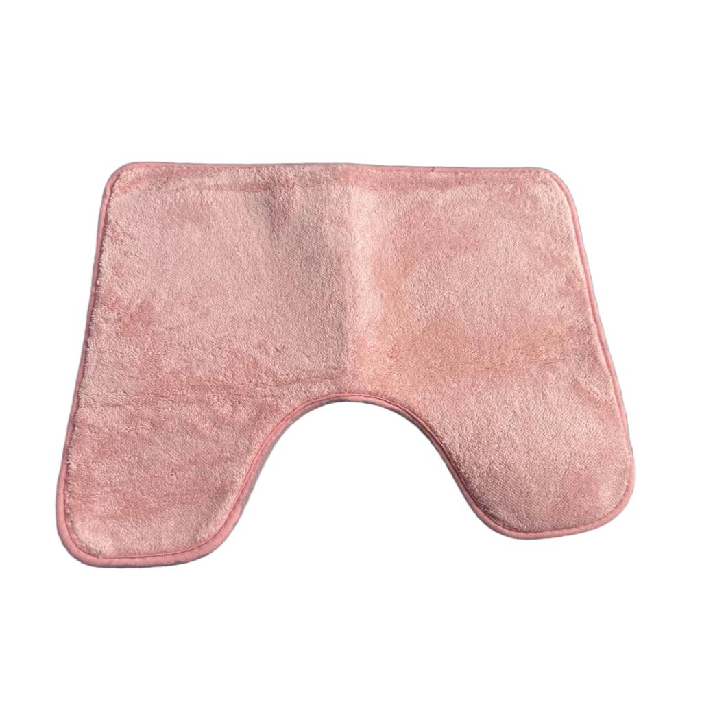 Soft U Shaped Bath Mat Absorbent Microfiber Non Slip Bathroom Rug Contour Toilet Floor Mat Plush Comfort Washable Design