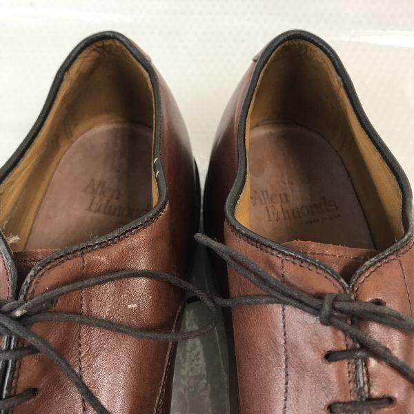 Vintage 80s-90s Allen Edmonds Byron Goodyear Welted Leather Punched Cap Toe Shoes Size 10.5D 28.0-28.5cm Brown(USED)