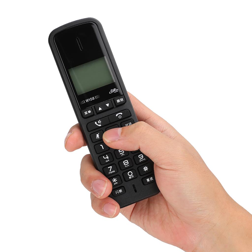 W158 Digital Cordless Hand Held Free Intercom Hands Free Calling Telephone  (Black )