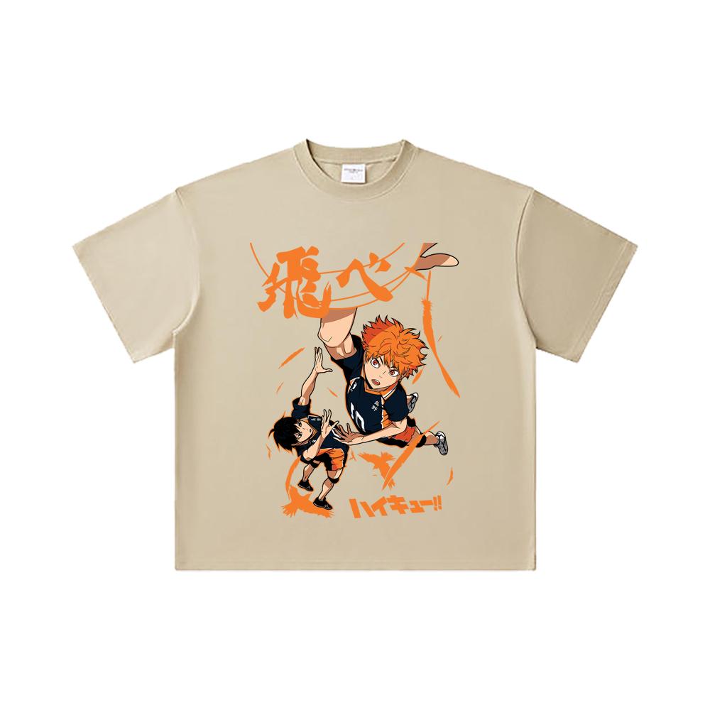 260 GSM Double Yarn 32 Count 100% Cotton Haikyuu V10 Hinata Tobio Print Unisex Heavy Cotton T Shirt… More