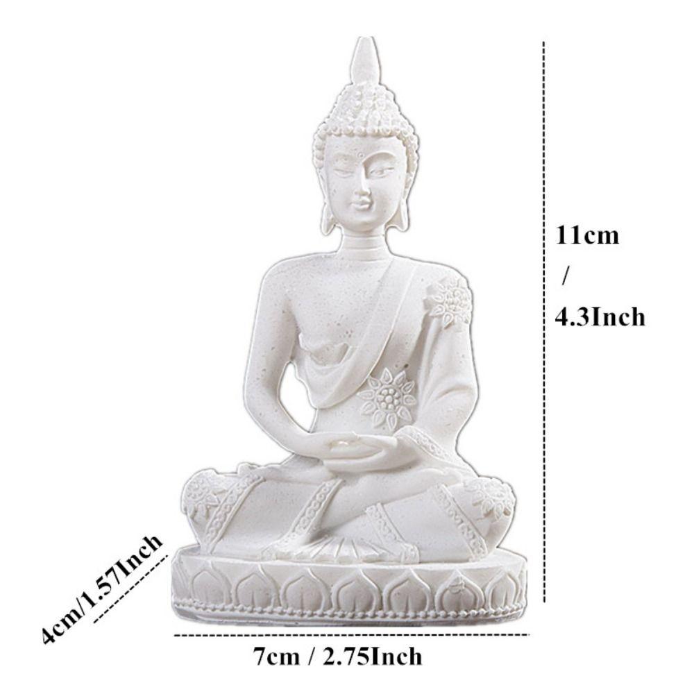 Oriental Culture Sandstone Buddha Sitting Meditation Buddha Statue Zen Ornament Indoor