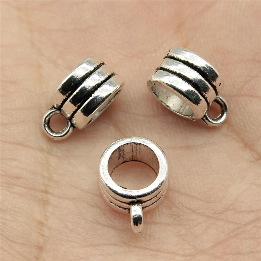 20pcs Bails Beads Connector Charms Jewelry Findings DIY Bails Beads Charms Connector Wholesale Antique Silver Color