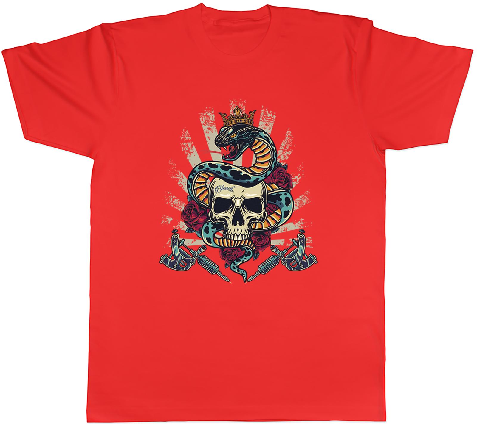 Skull King Unisexs TShirt Tattoo Inked Snake Gothic Unisex Tee Gift S