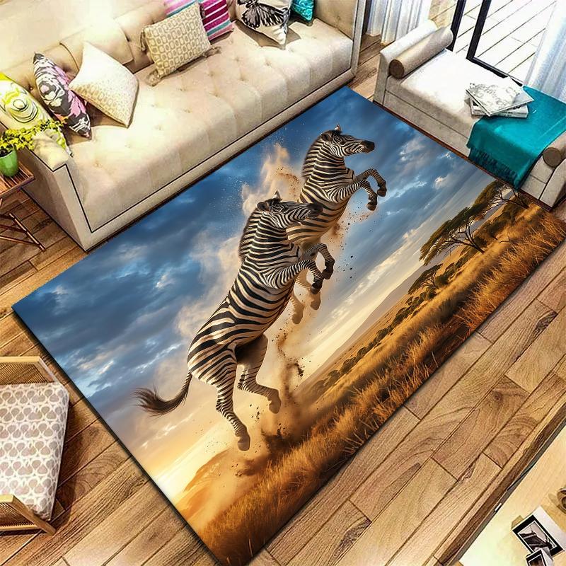 Flying Sunset Animals Pattern Square Carpet,Area Rug,Carpet Rug for Living Room Bedroom Sofa Playroom Decor,Non-slip Floor Mat,Holiday Birthday Gifts