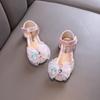 Cute Children's Sandals Elegant Rhinestone Crown Girls Summer Ballet Flat Sandals Fashion Pearl Kids Princess Causal Dress Shoes