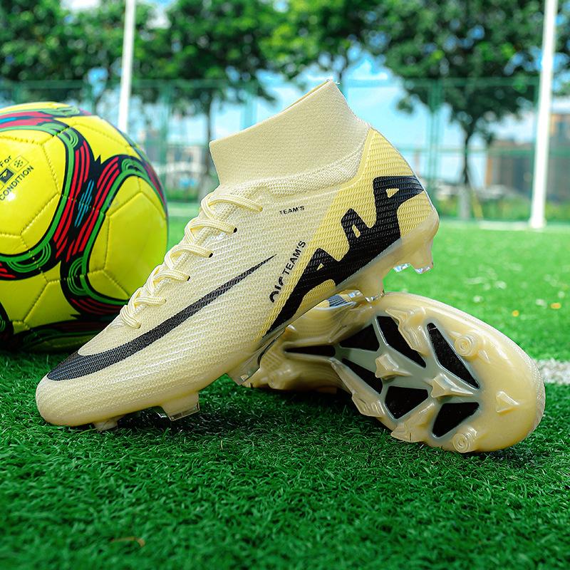 Foreign trade high-top football shoes men's and women's TF knitted mesh sports AG sneakers special training shoes for sports competitions