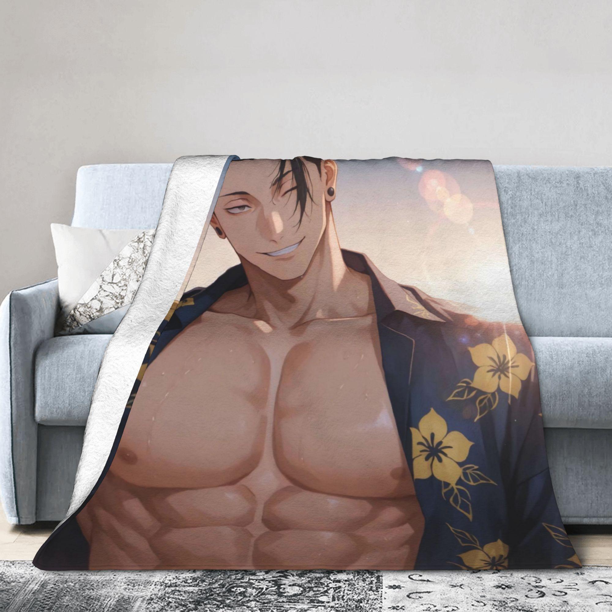 

Warm Soft BlanketChildren Decorative Geto Suguru Jujutsu Kaisen Throw Blanket Flannel Bedspread For Street Trend Sofa Bed Cover 80x120cm