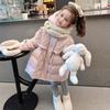 2025 Girls' Fashionable Mid-Length Down Jacket - Thickened Winter Cotton Coat for Children