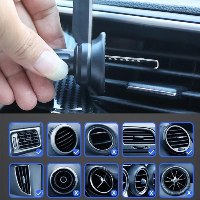 Car Phone Bracket GPS Navigation Stand Car Multifunctional Automatic Clamping Air Outlet Phone Holder for 4-6.9 Inch Cellphone