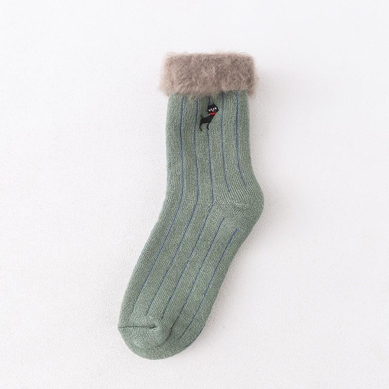 

Fleece Thickened Floor Socks Women Are Afraid Of Cold Stars To Keep Warm Cute Cartoon Panda Embroidered Medium Tube Sleep Socks Snow Socks One size fits all