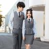 Women's Professional Autumn JK Uniform Vest Set for KTV, Hotel Front Desk, and Waitstaff