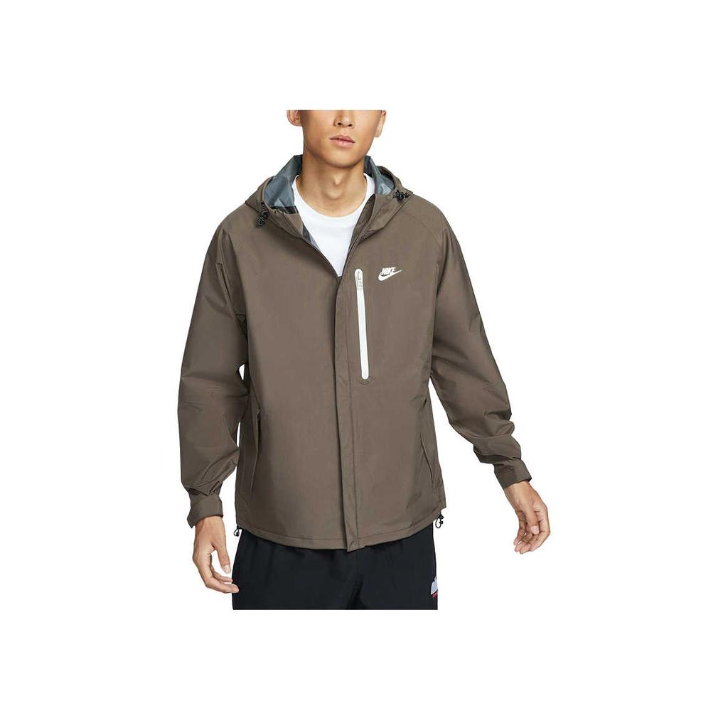 Nike Comfortable Skin-Friendly Fashionable Versatile Hooded Jacket Men Jacket Brown DM5500-004