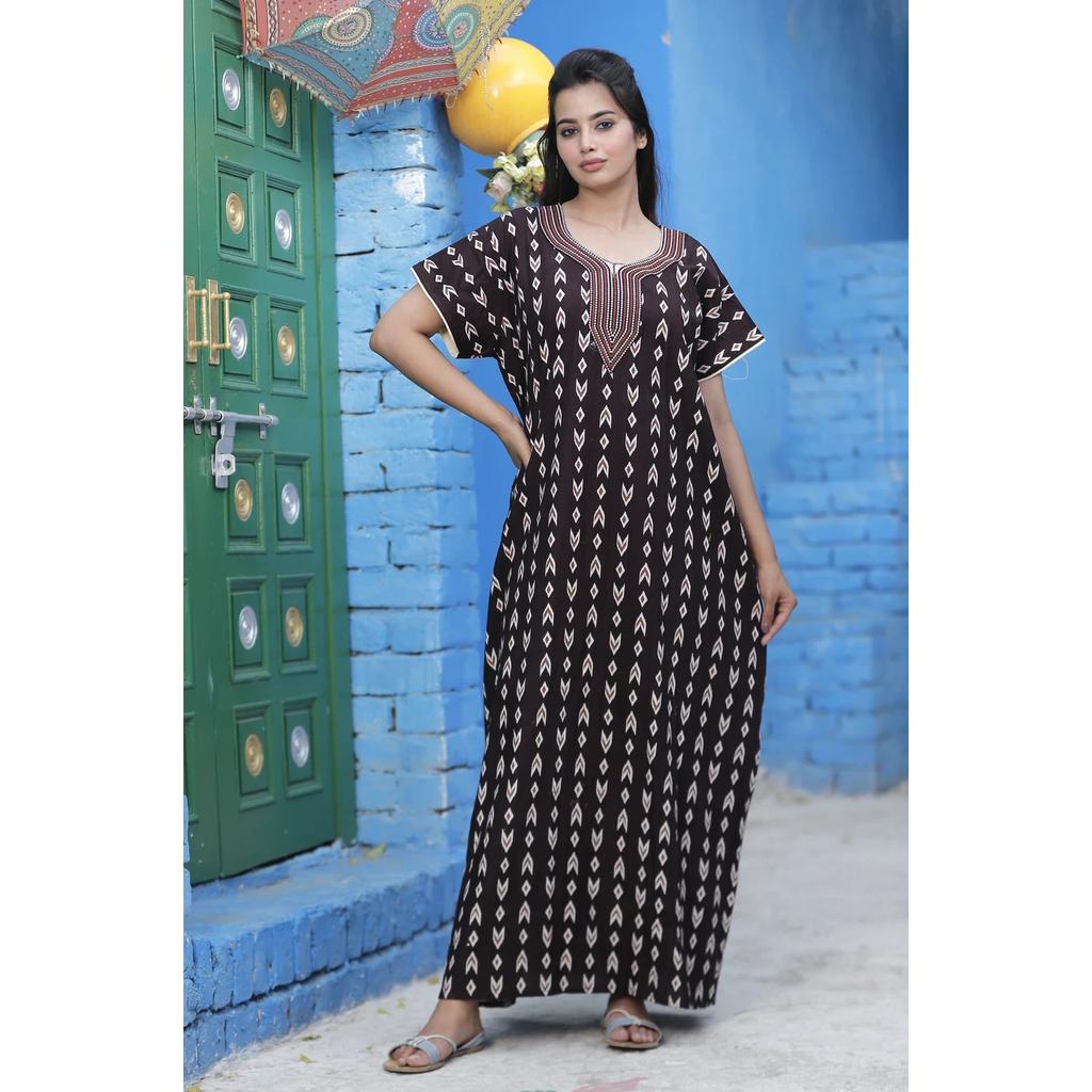 Robe de nuit légère et confortable en coton pour femmes indiennes, tenue décontractée Nighty
